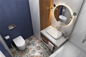 Дизайн-проект ванной 4,5 кв.м. в скандинавском стиле