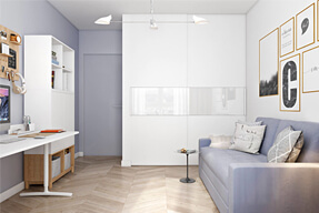 Дизайн-проект комнаты для подростка 12 кв.м. в скандинавском стиле