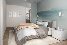 Дизайн-проект спальни 24 кв.м. в скандинавском стиле