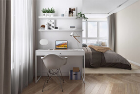 Дизайн-проект спальни 24 кв.м. в скандинавском стиле